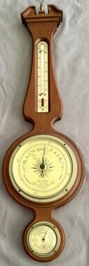 Vintage 26” Airguide Banjo Wall Weather Station Barometer Thermometer Hygrometer